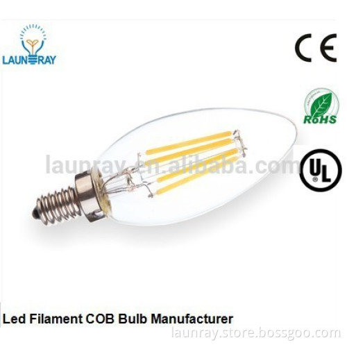 E12 LED 4W Dimmable Filament Candelabra Glass Bulb 120V